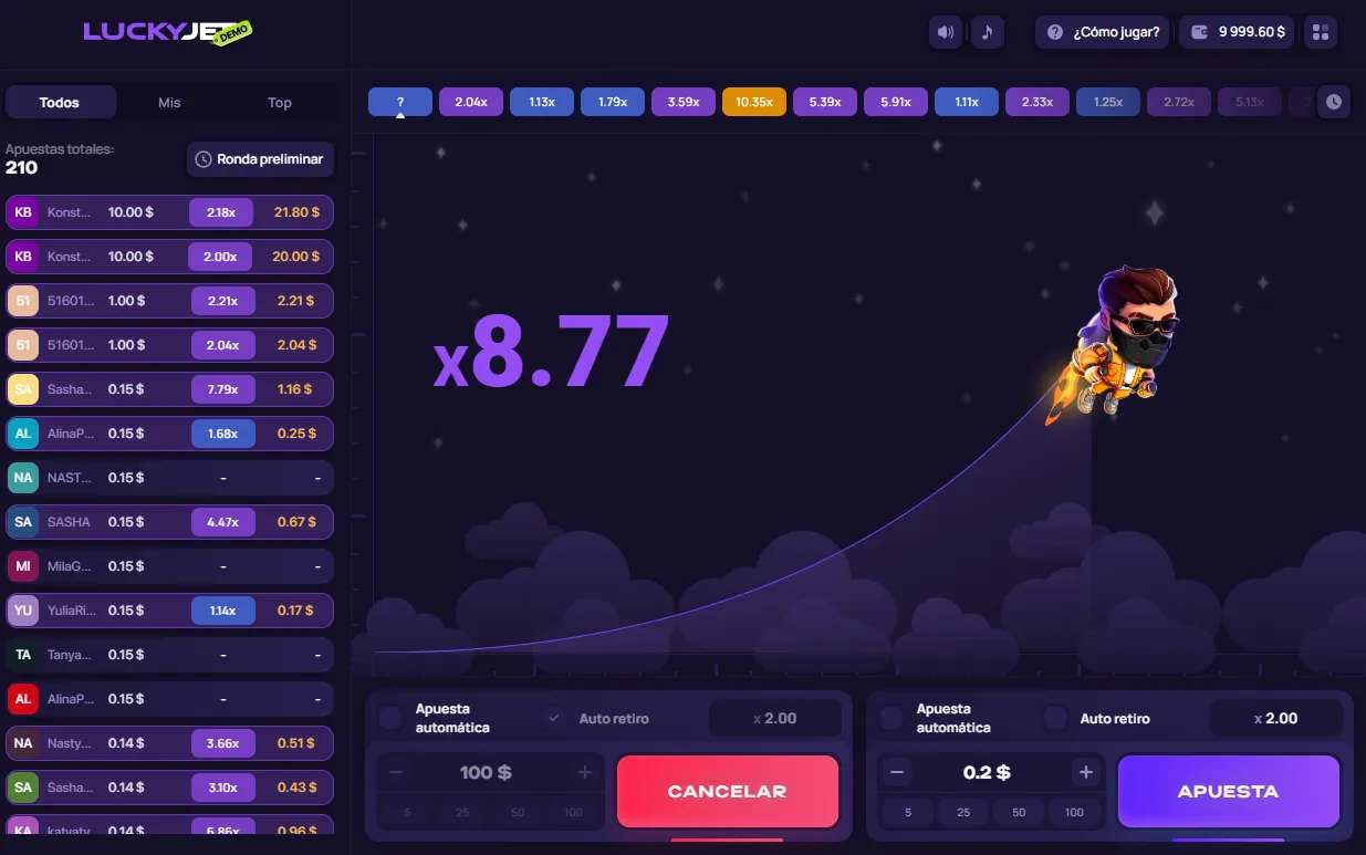 Lucky Jet como juego rápido con multiplicador